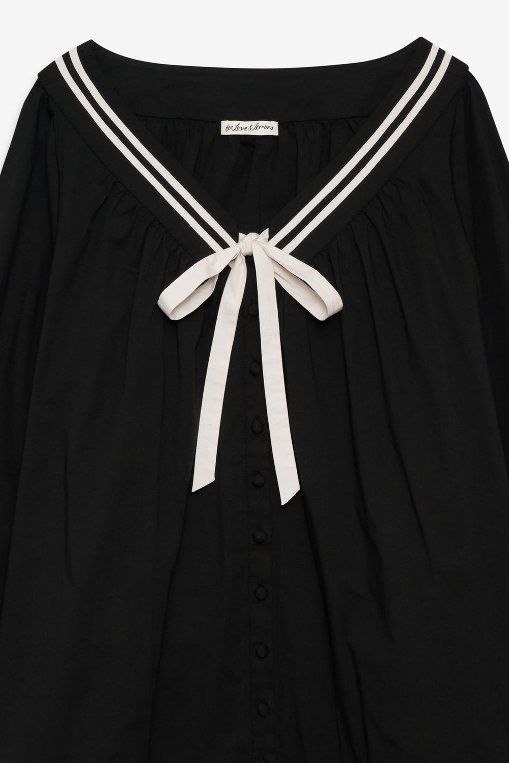 Helena Poplin Long Sleeve Mini Dress Black