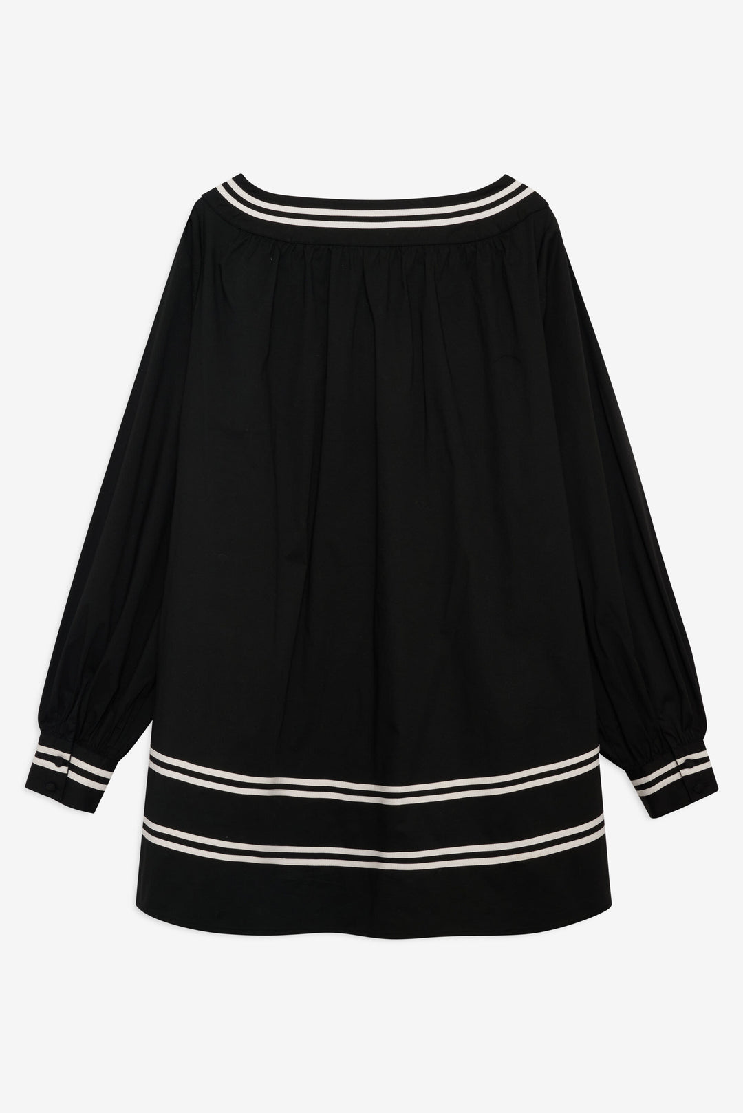 Helena Poplin Long Sleeve Mini Dress Black
