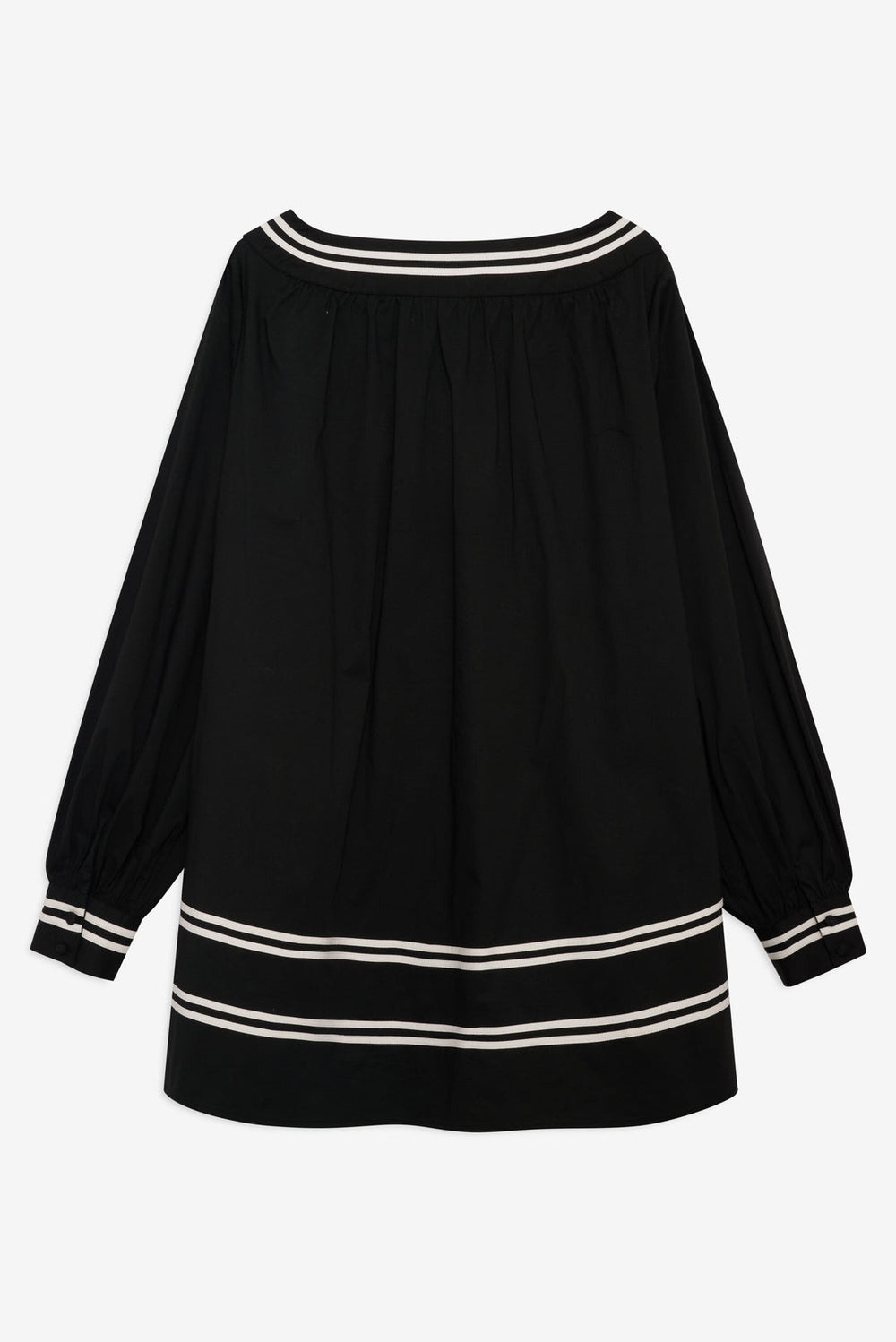 Helena Poplin Long Sleeve Mini Dress Black