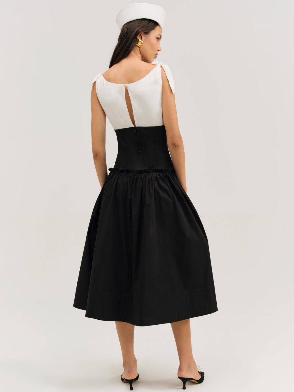 Helena Poplin Midi Dress Black