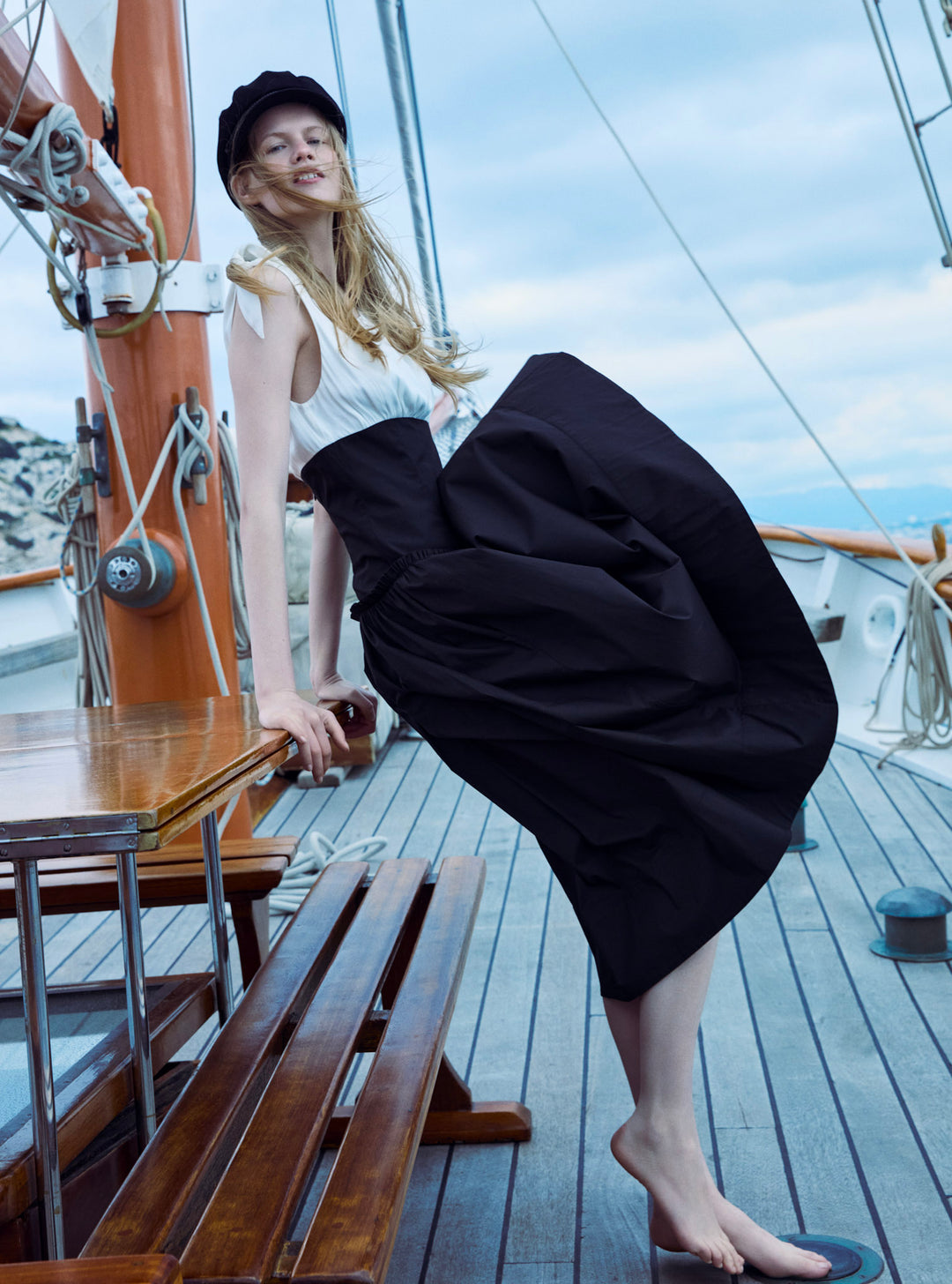 Helena Poplin Midi Dress Black