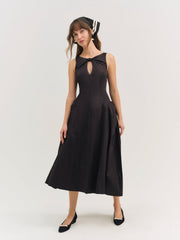 Evanie Structured Midi Dress Black