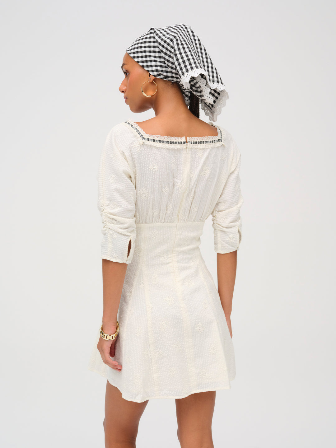 Baby Daisy Poplin Mini Dress White