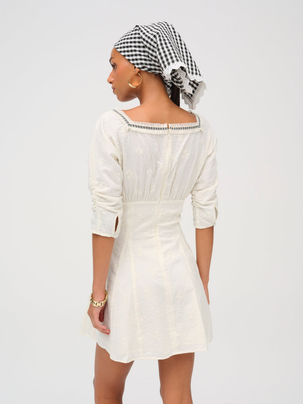 Baby Daisy Poplin Mini Dress White