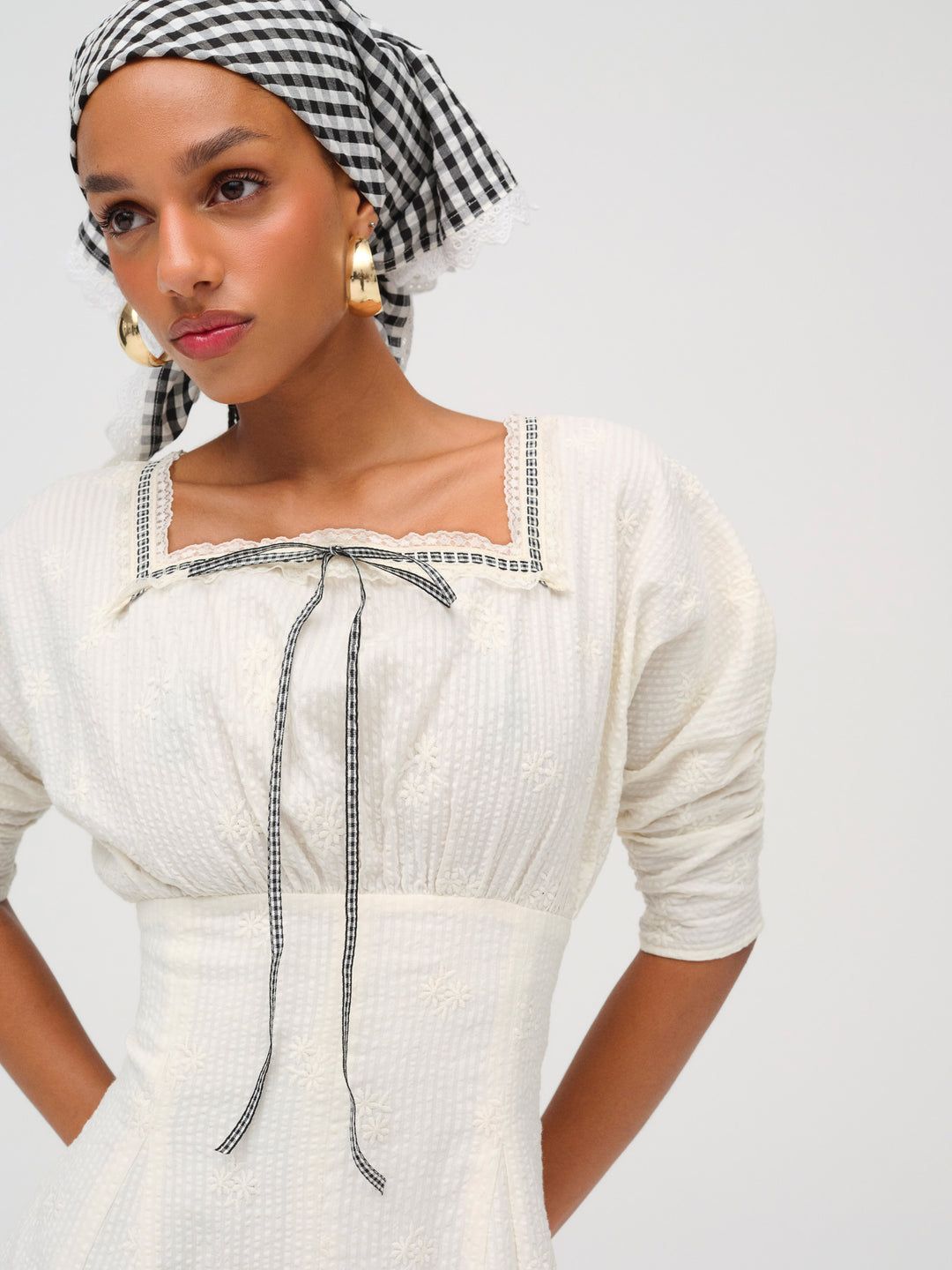 Baby Daisy Poplin Mini Dress White