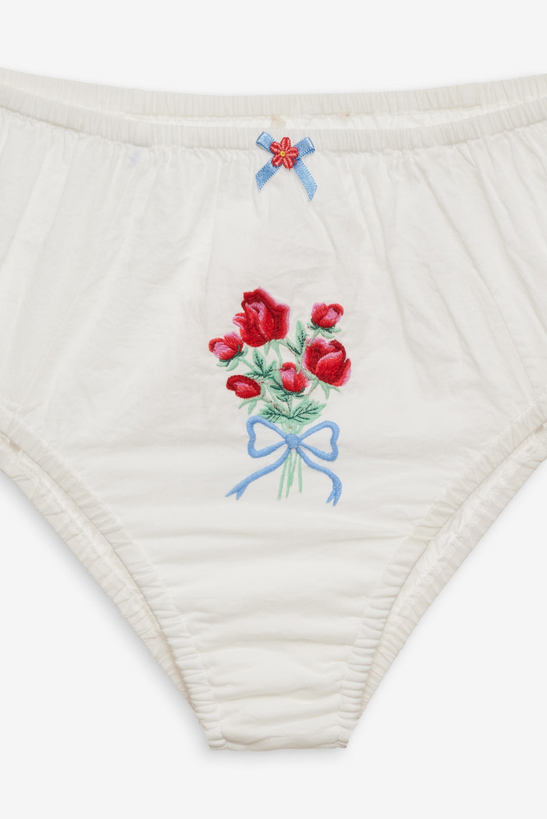 Forget Me Not Embroidery Bloomer Panty White