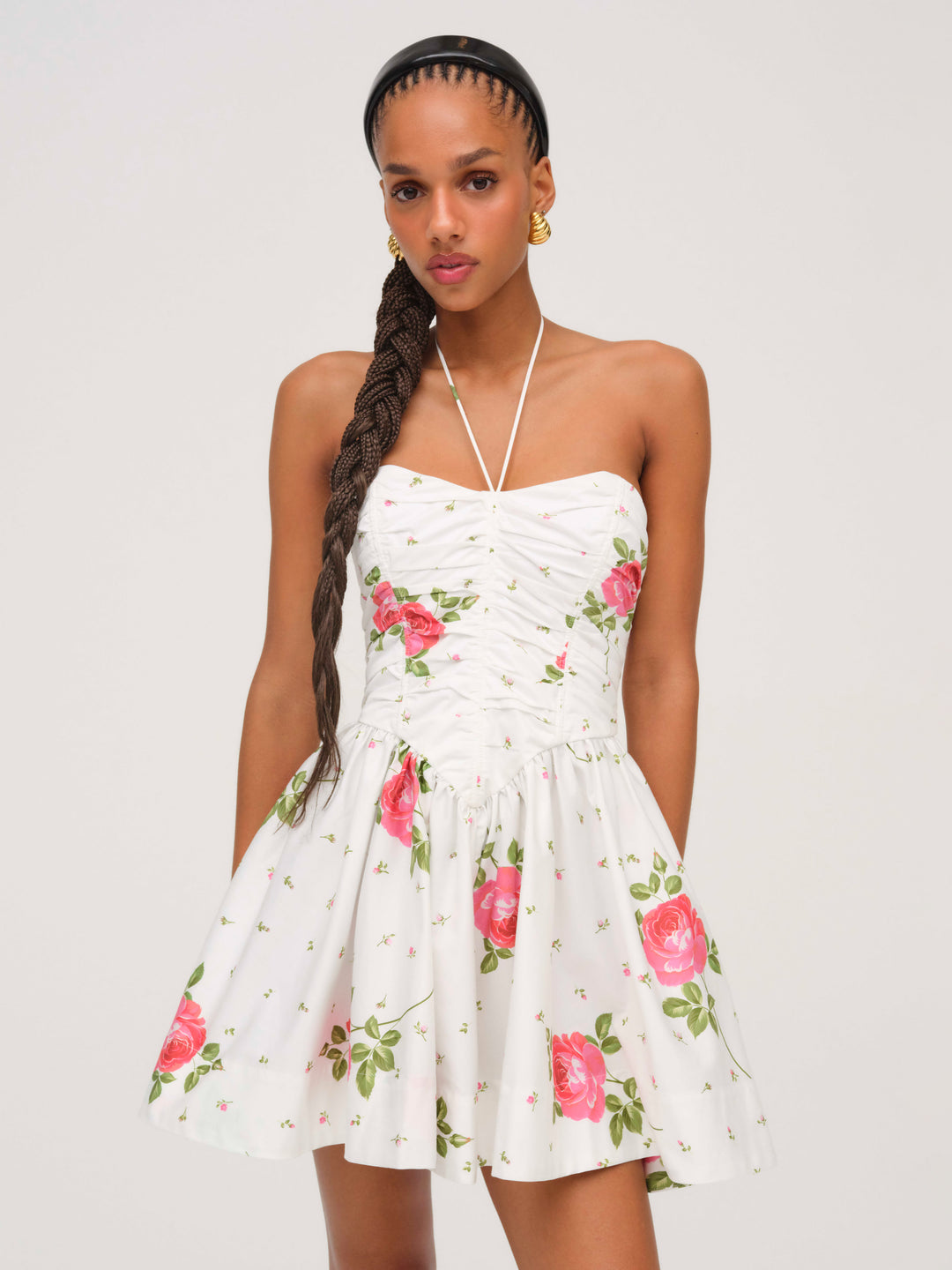 Rosebud Corset Mini Dress White