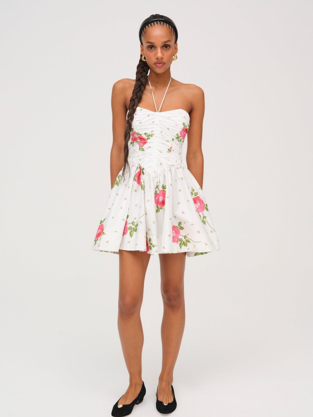 Rosebud Corset Mini Dress White