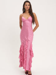 Elea Silk Maxi Dress Rose