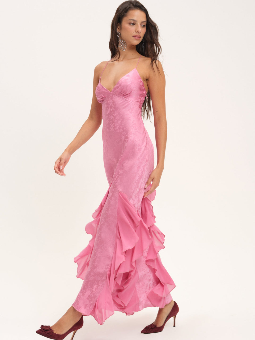 Elea Silk Maxi Dress Rose