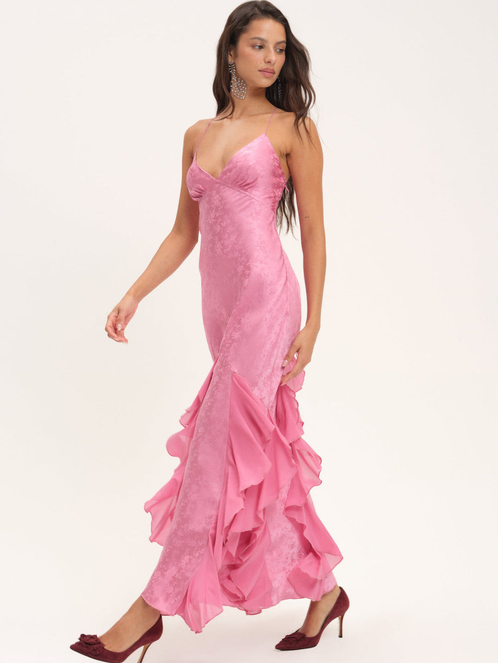 Elea Silk Maxi Dress Rose