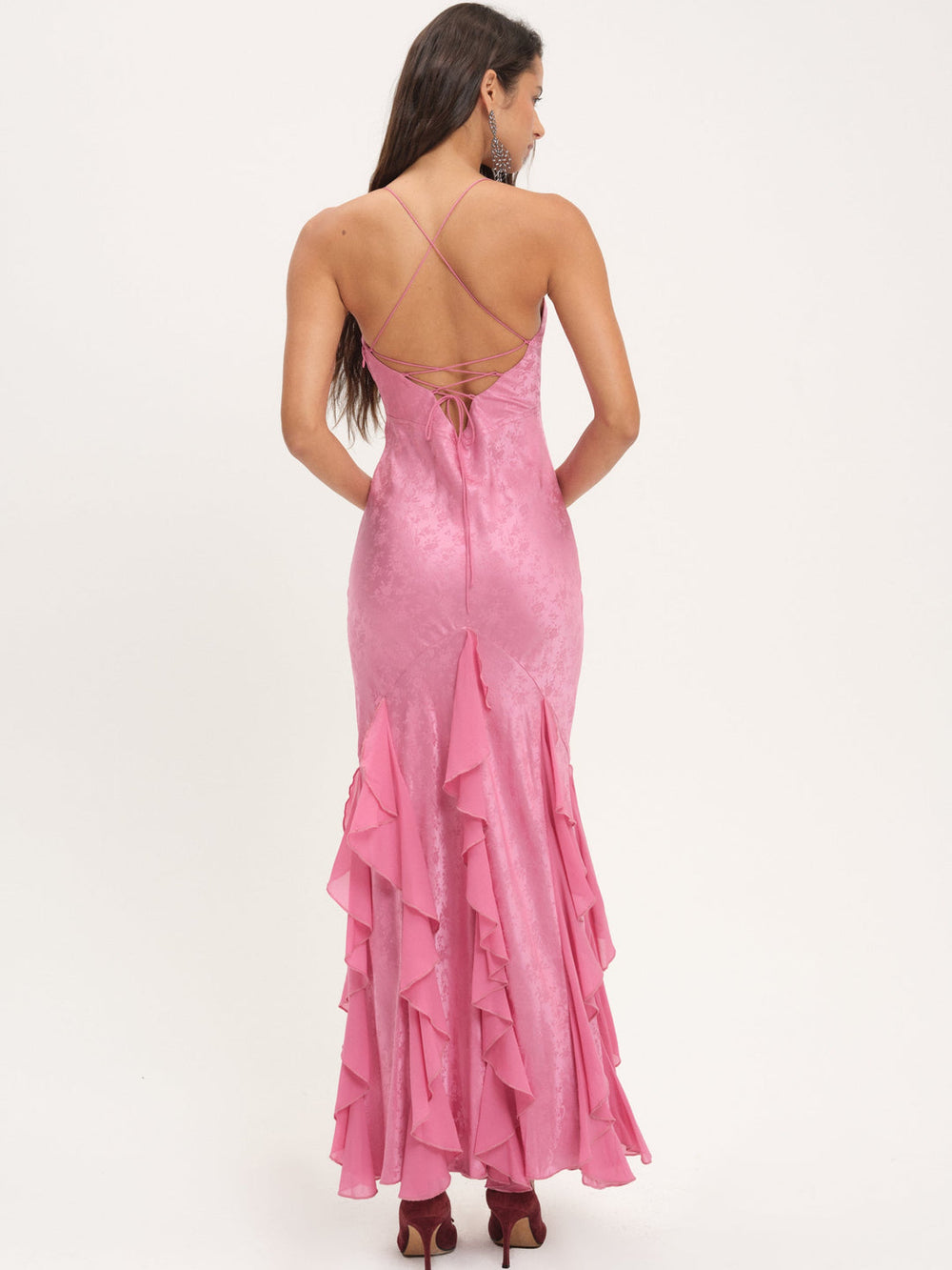 Elea Silk Maxi Dress Rose