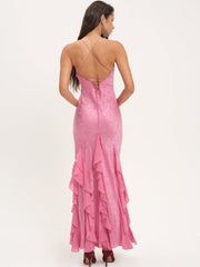 Elea Silk Maxi Dress Rose