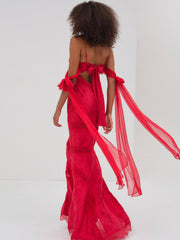 Rita Lace Gown Red