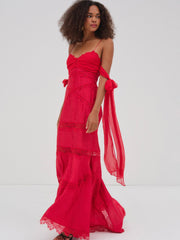 Rita Lace Gown Red