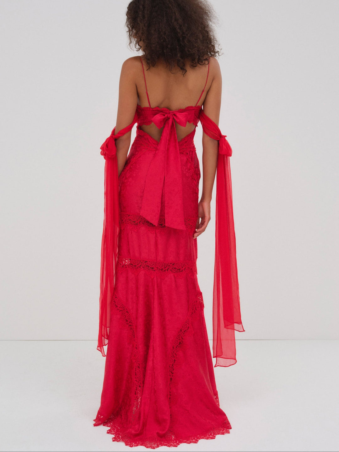 Rita Lace Gown Red