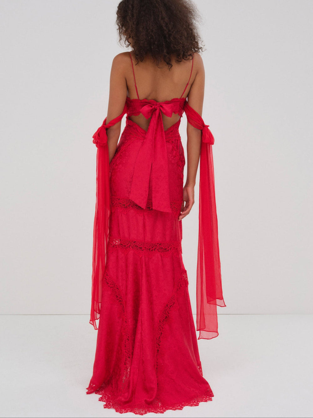 Rita Lace Gown Red