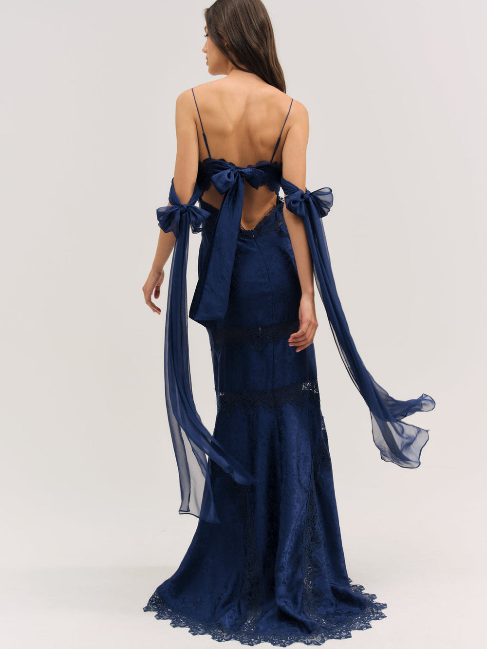 Rita Lace Gown Navy