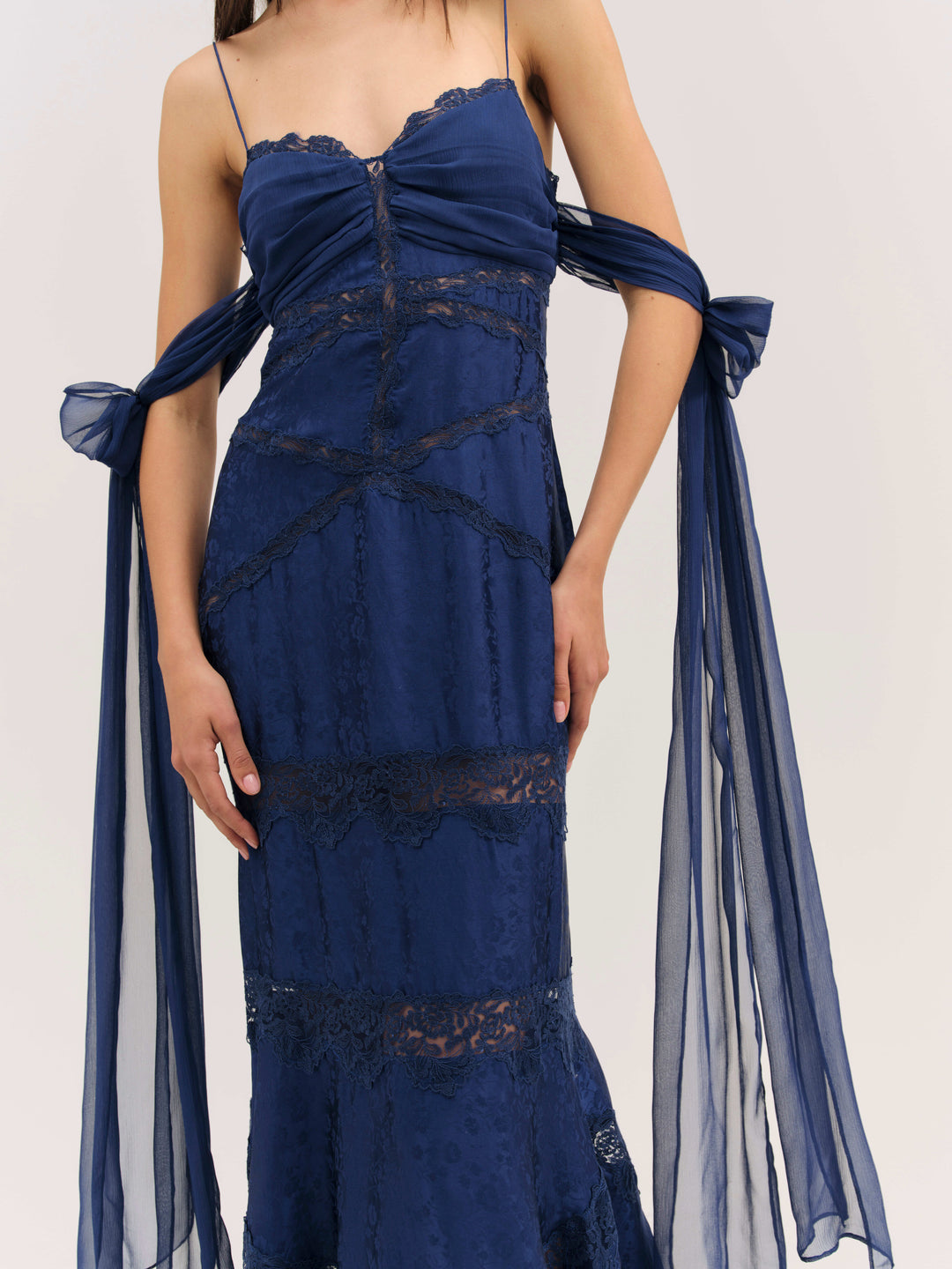 Rita Lace Gown Navy
