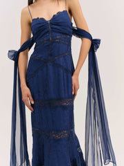 Rita Lace Gown Navy