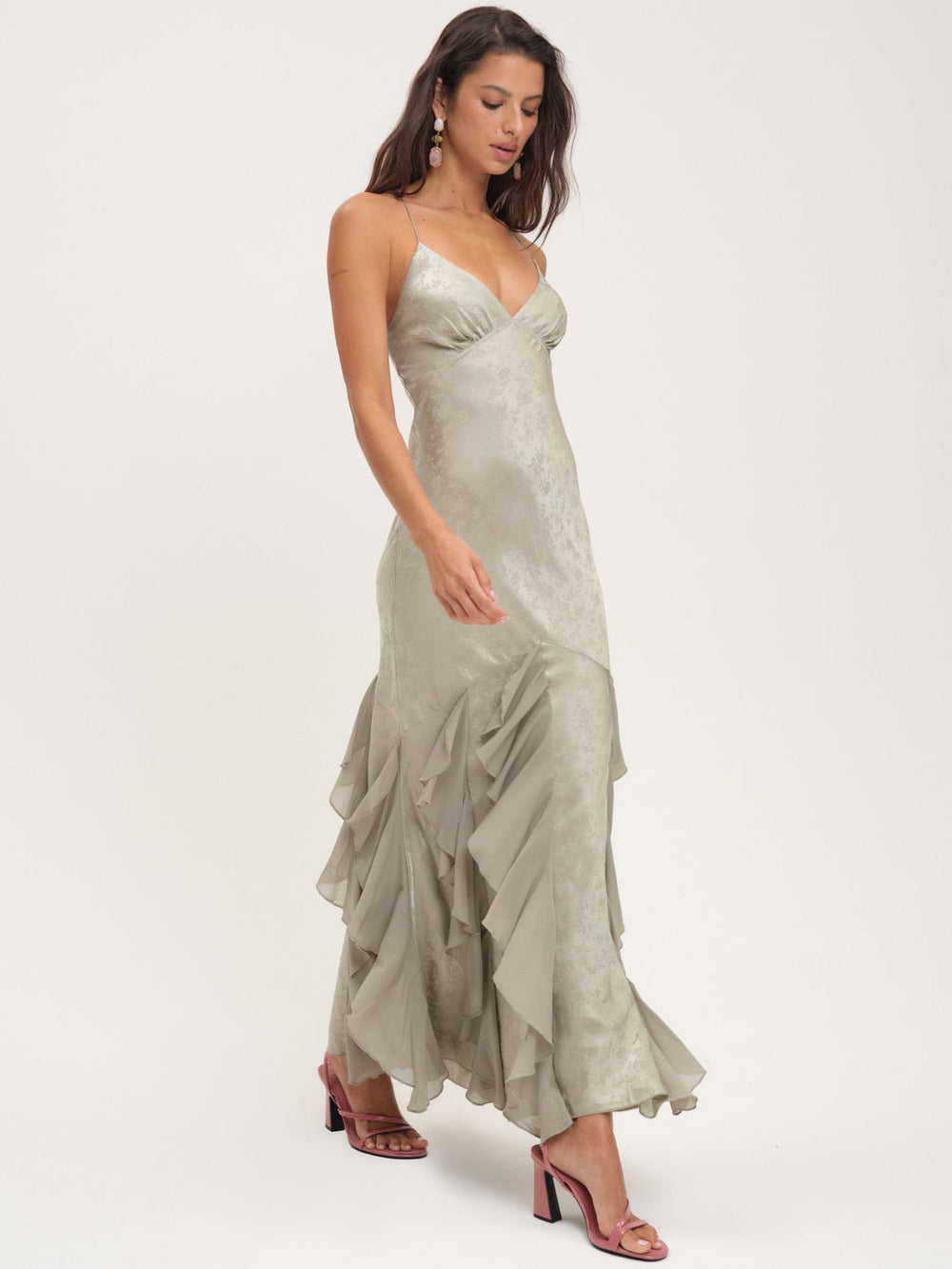 Elea Silk Maxi Dress Sage