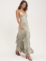 Elea Silk Maxi Dress Sage