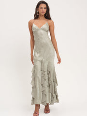 Elea Silk Maxi Dress Sage