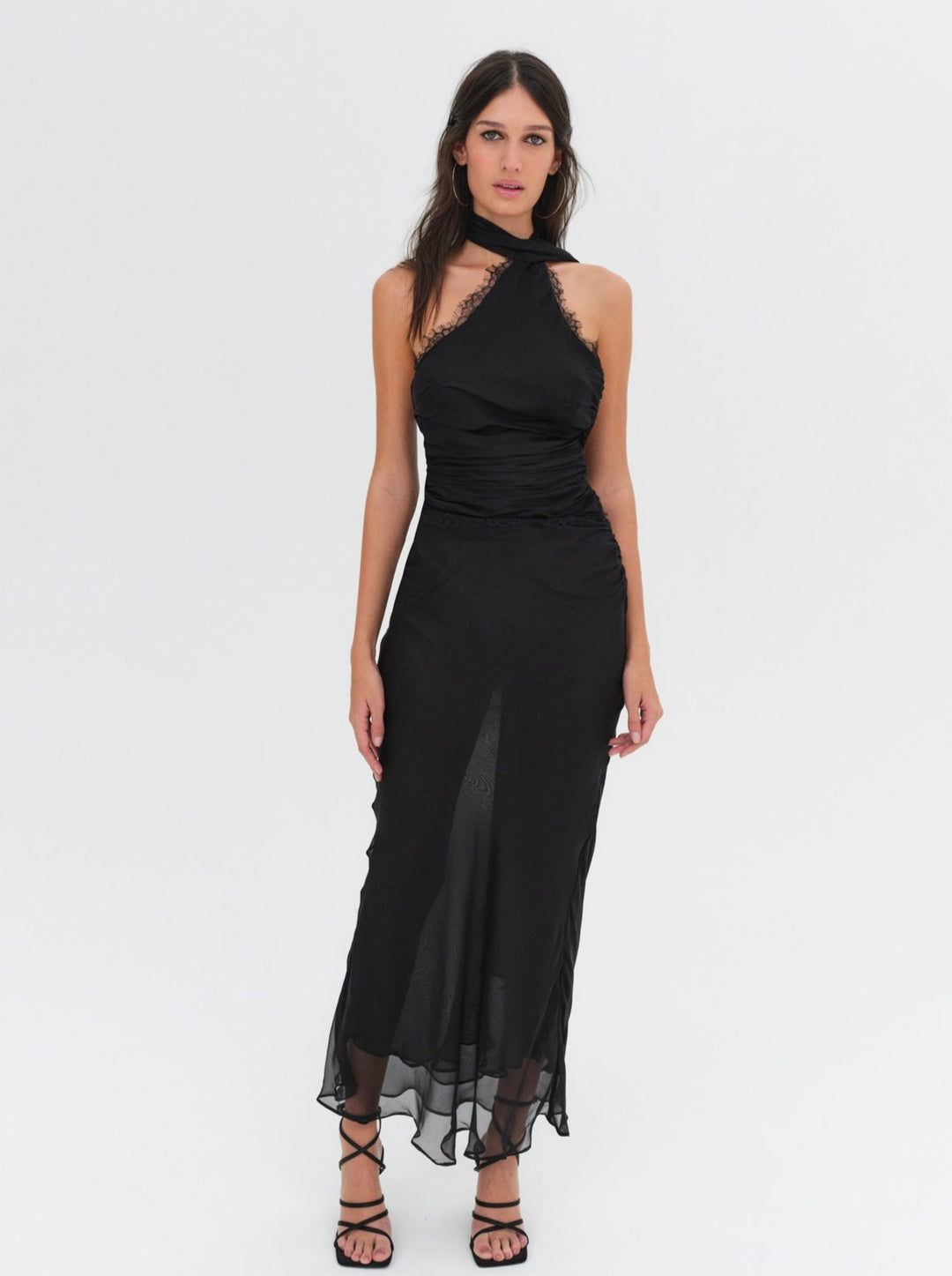Angela Chiffon Maxi Dress Black