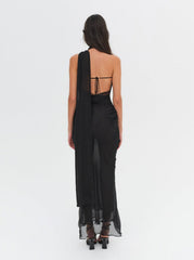 Angela Chiffon Maxi Dress Black