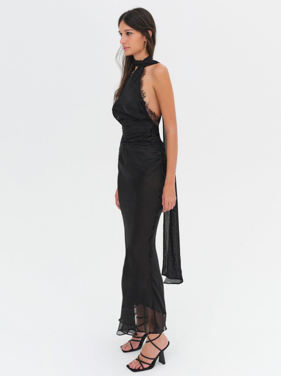 Angela Chiffon Maxi Dress Black