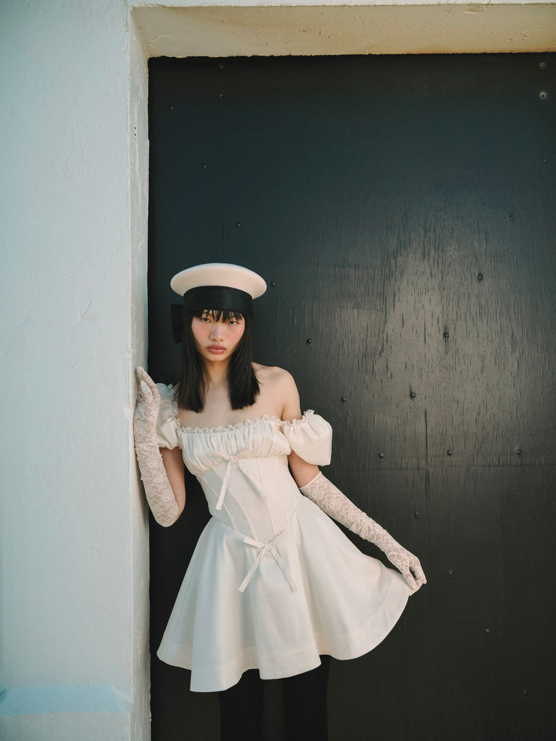Evaline Mini Dress Cream