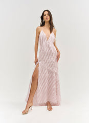 Heidi Fringe Maxi Dress Pink