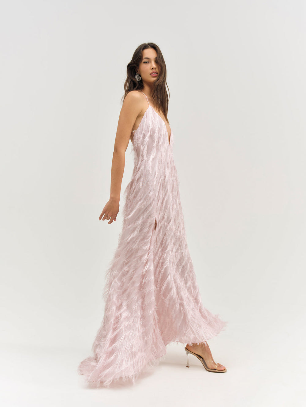Heidi Fringe Maxi Dress Pink
