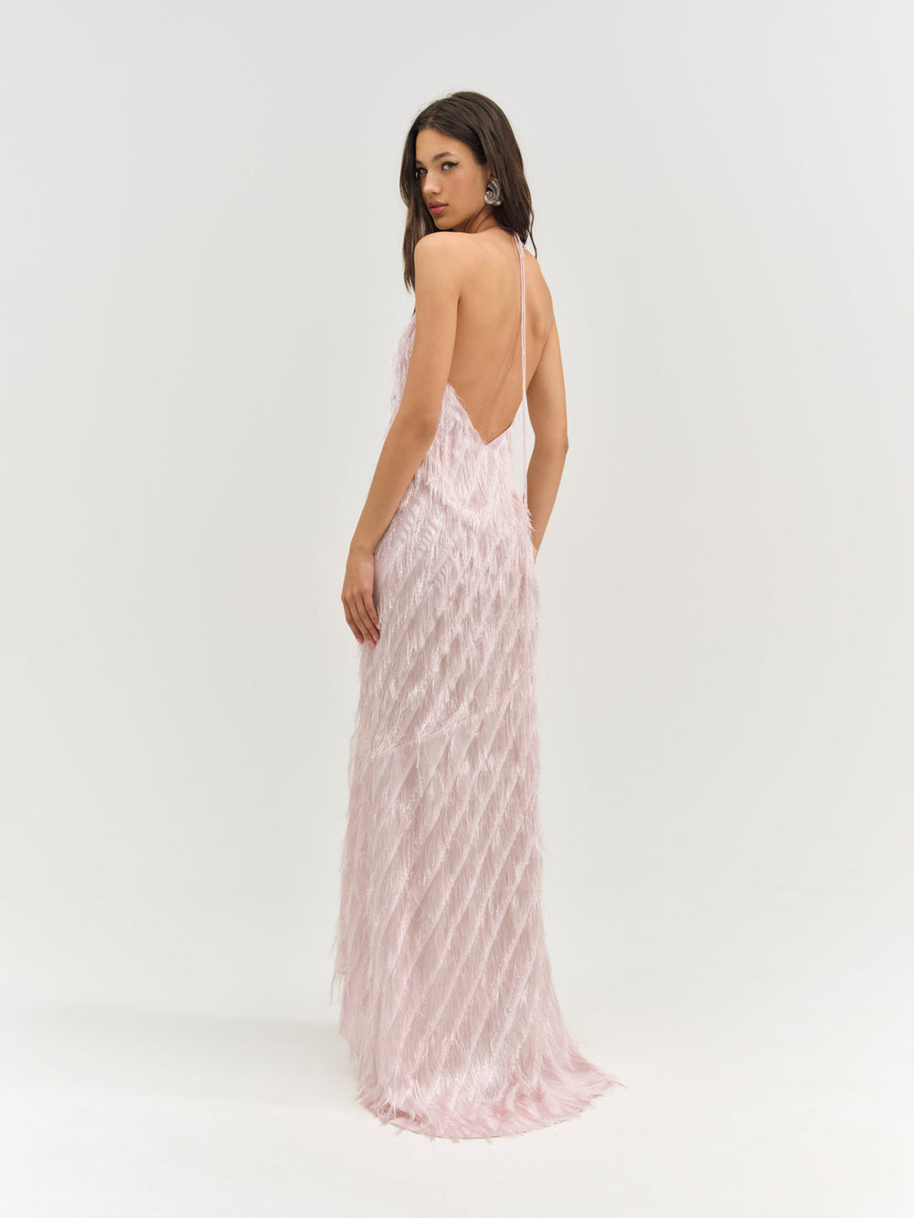 Heidi Fringe Maxi Dress Pink