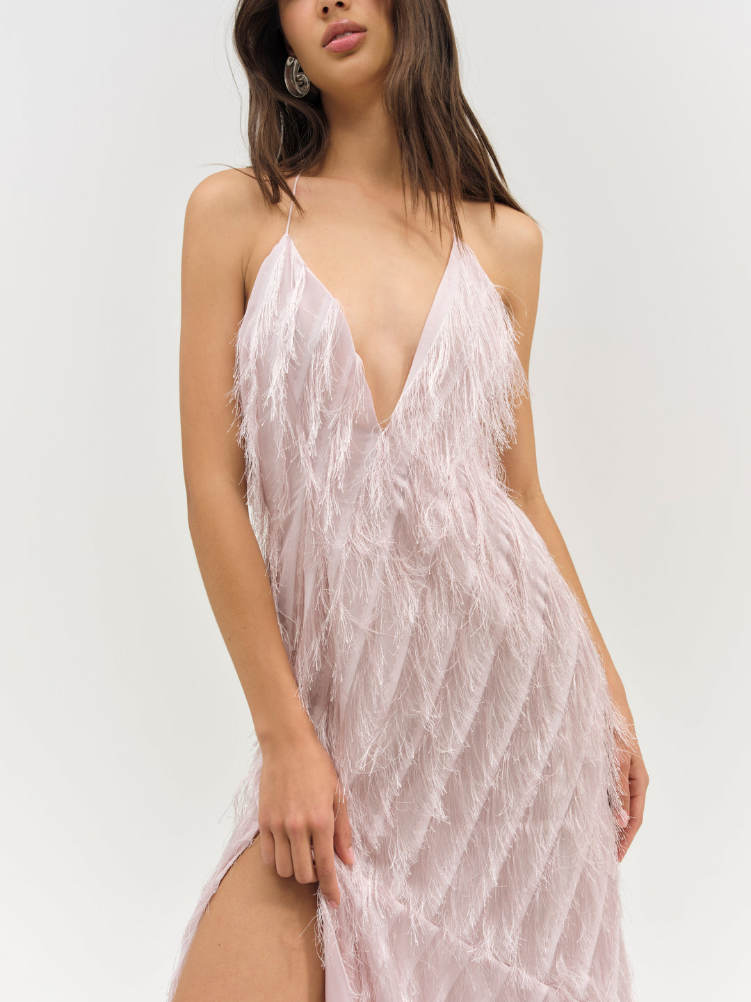 Heidi Fringe Maxi Dress Pink