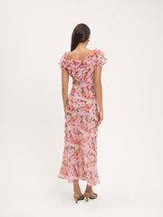 Fallen Floral Maxi Dress Pink