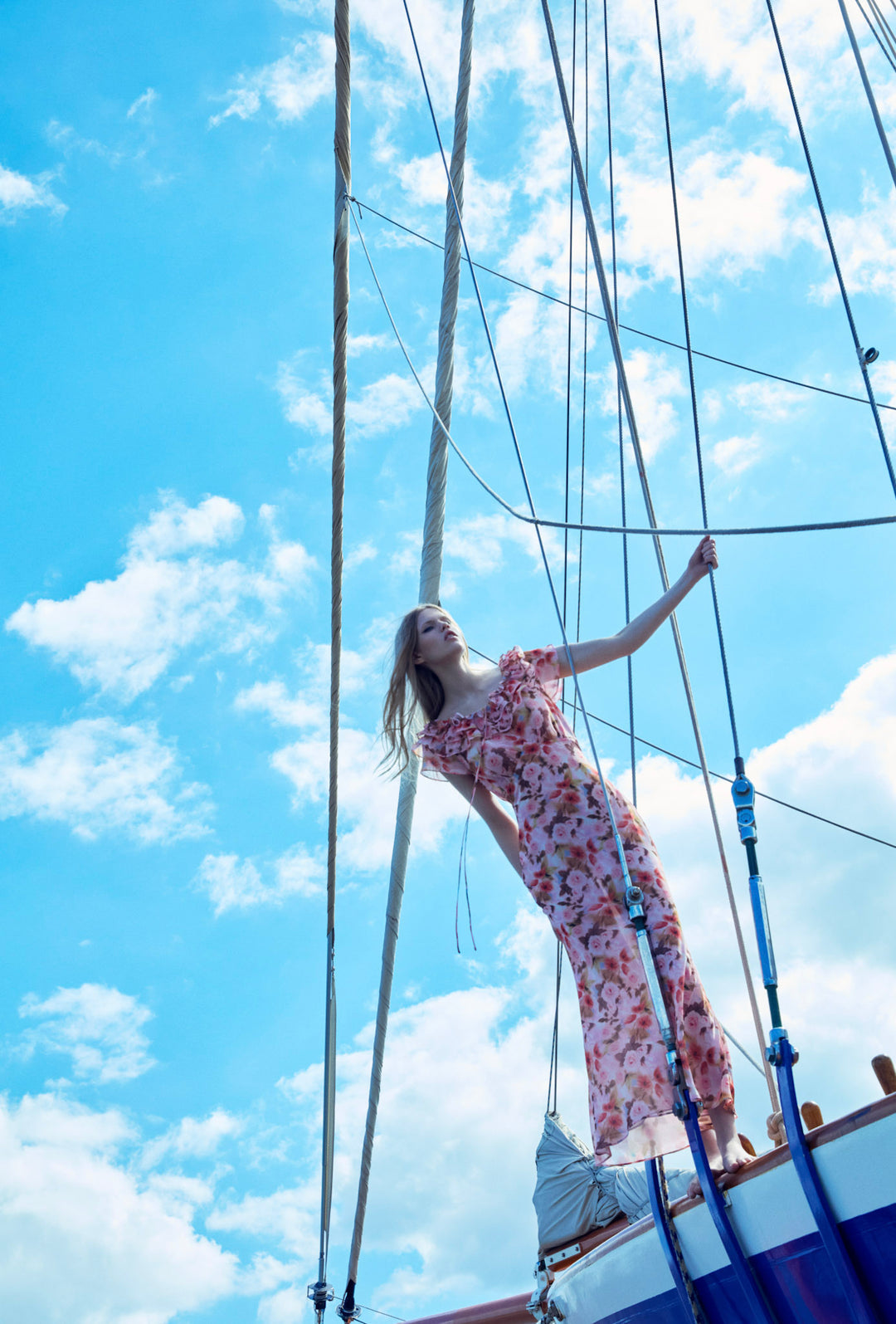 Fallen Floral Maxi Dress Pink