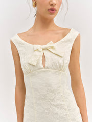 Rosie Jacquard Mini Dress Cream