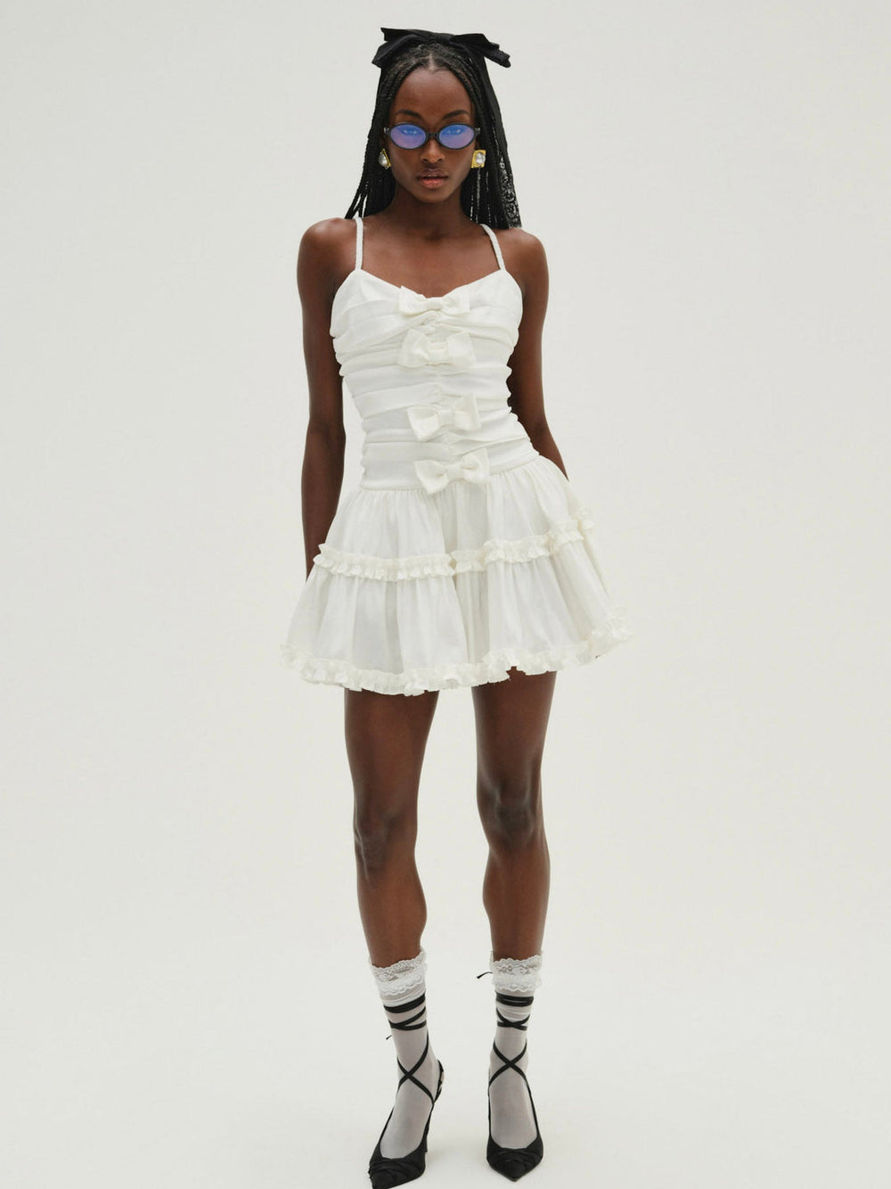 Whipped Cream Taffeta Mini Dress White