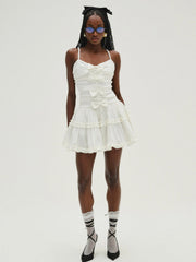 Whipped Cream Taffeta Mini Dress White