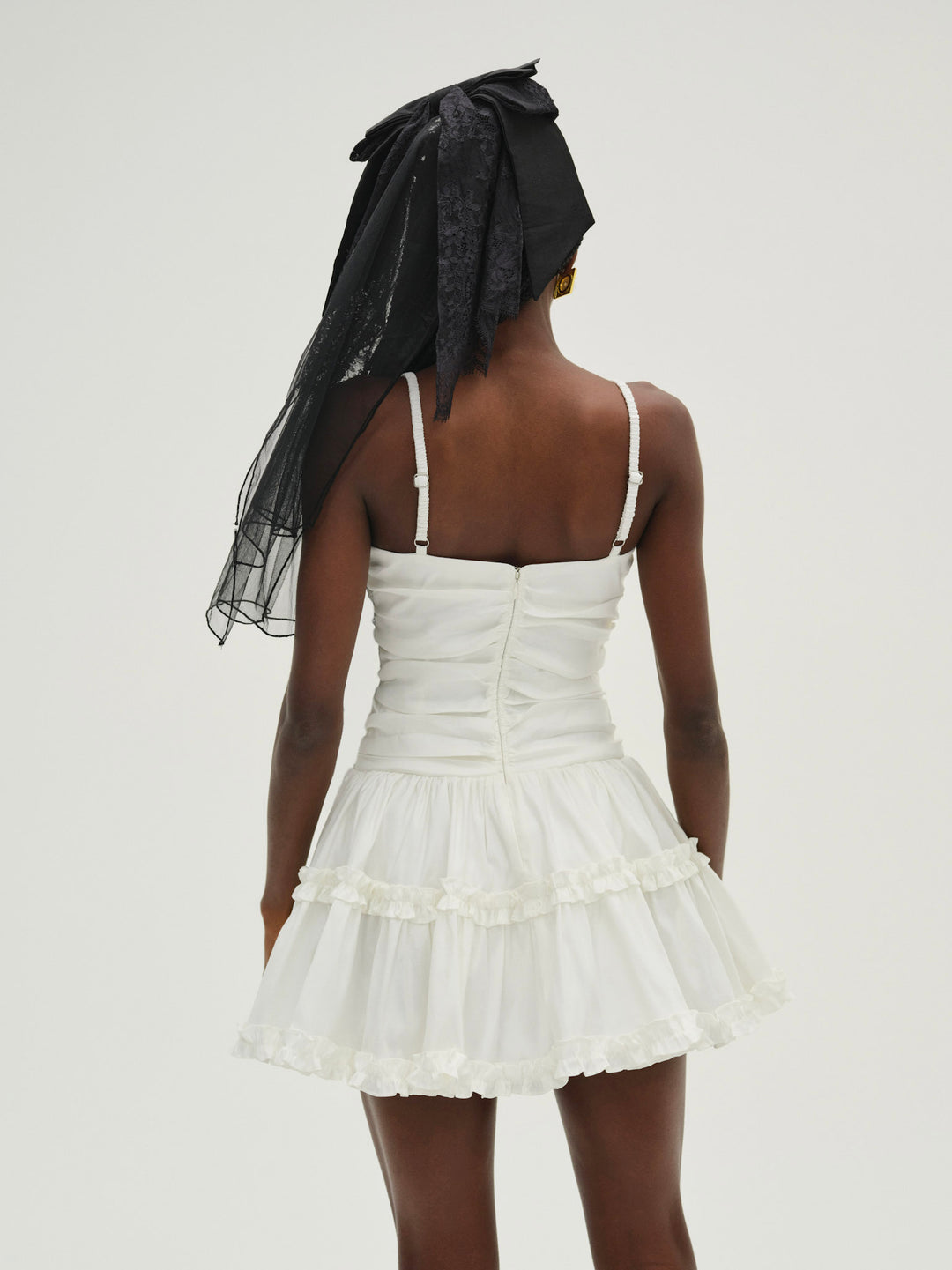 Whipped Cream Taffeta Mini Dress White