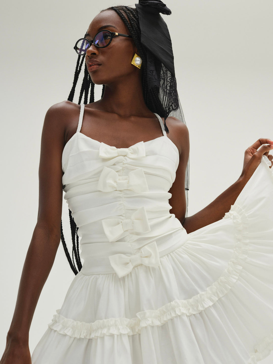 Whipped Cream Taffeta Mini Dress White