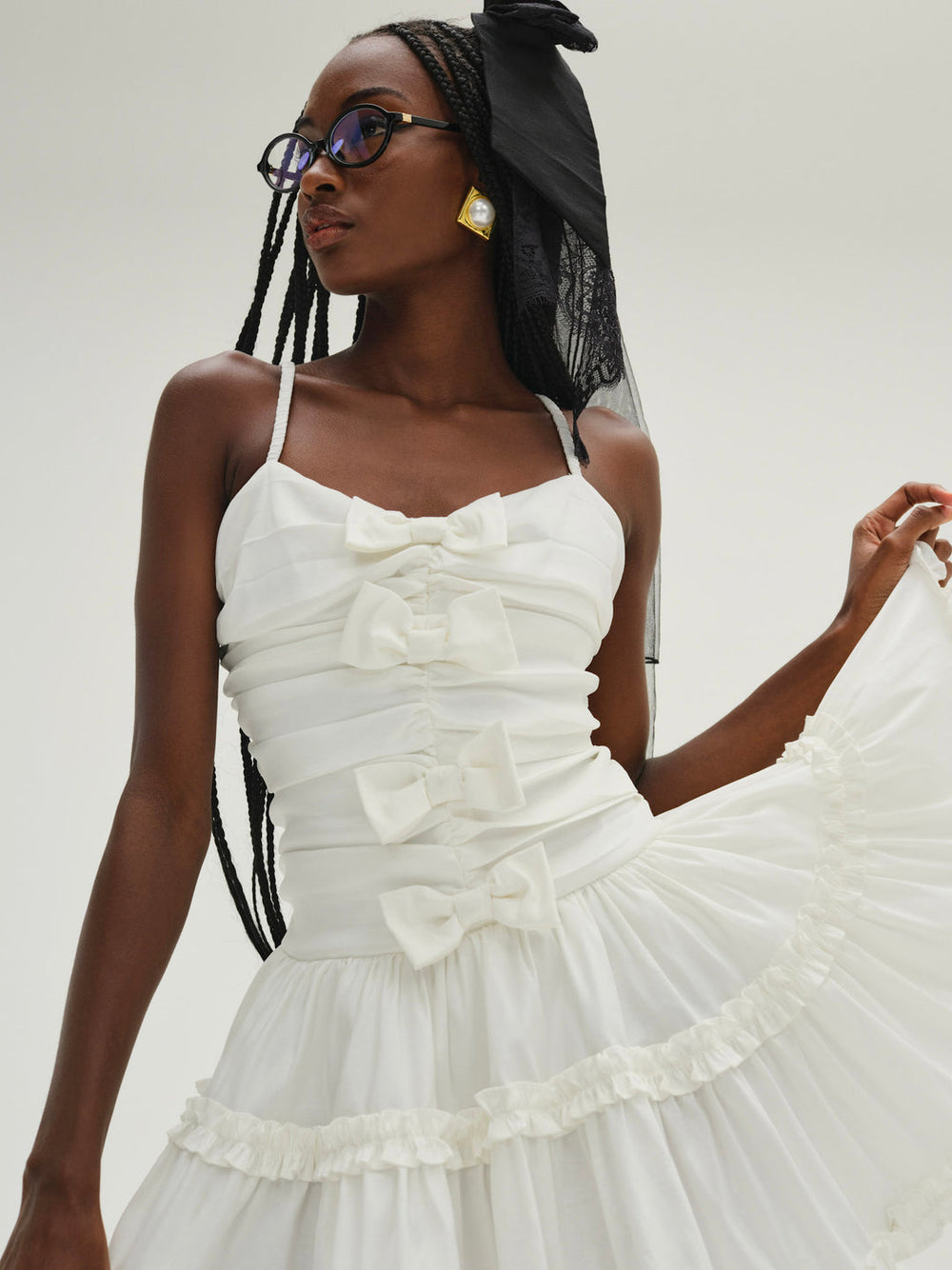 Whipped Cream Taffeta Mini Dress White