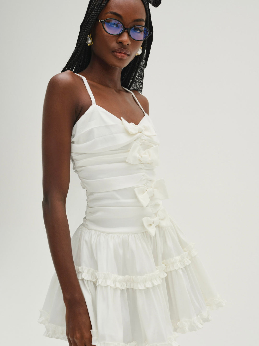 Whipped Cream Taffeta Mini Dress White