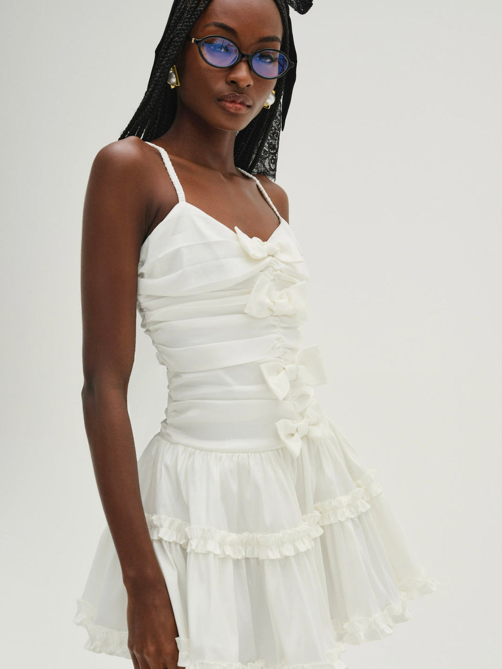 Whipped Cream Taffeta Mini Dress White