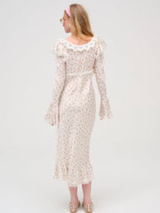 Pastel Fields Midi Dress Cream
