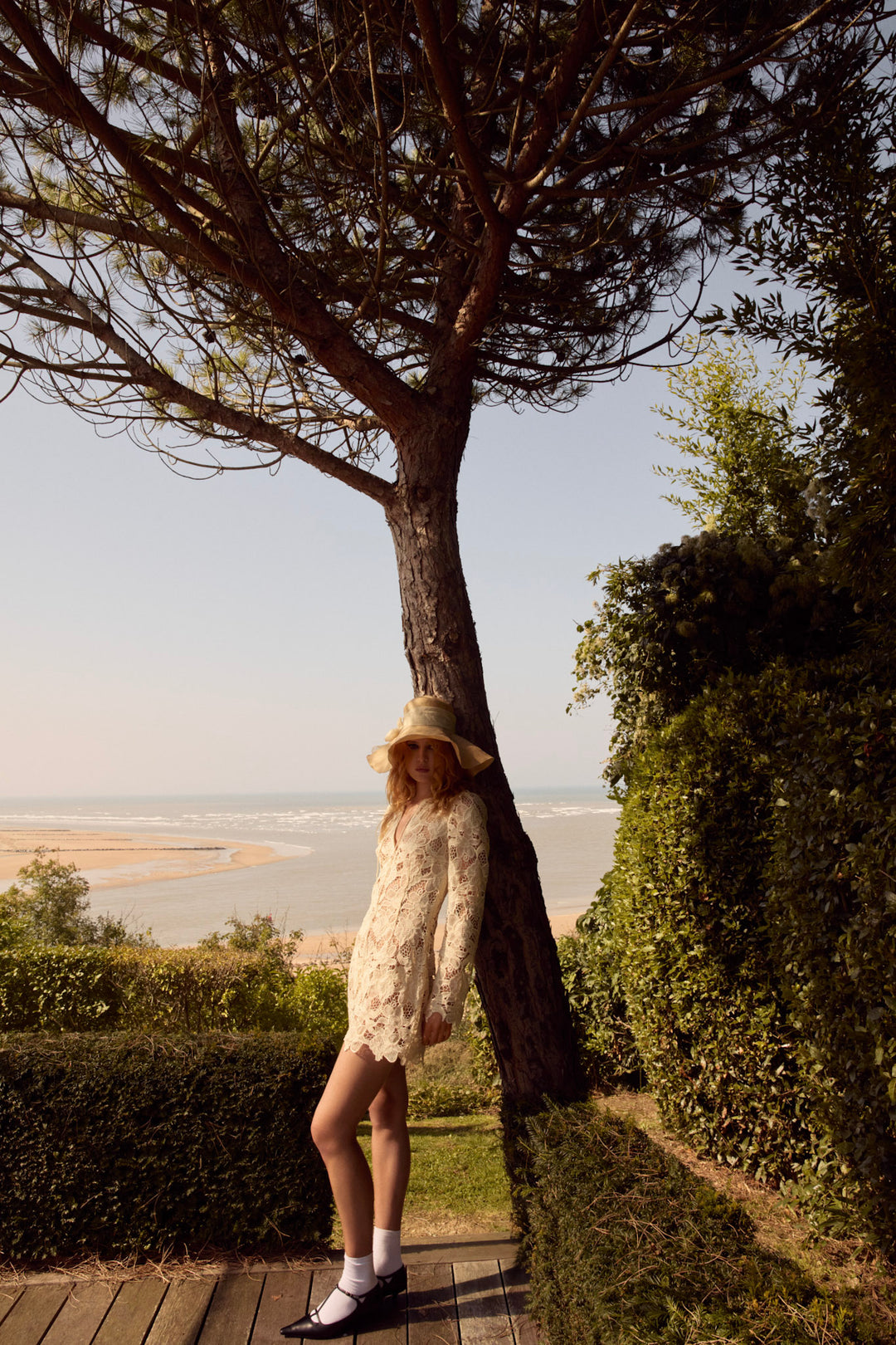 Coco Lace Long Sleeve Mini Dress Cream