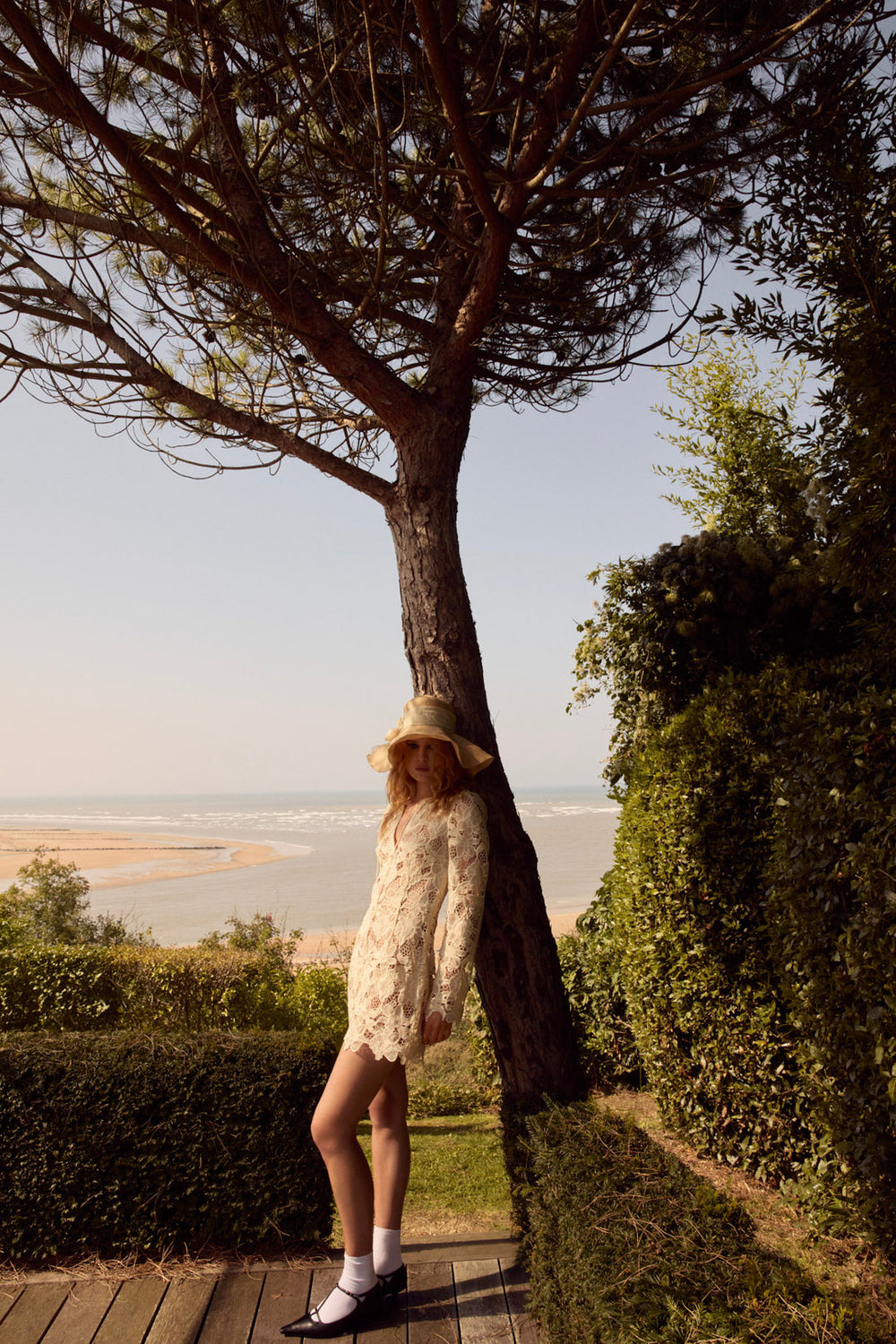 Coco Lace Long Sleeve Mini Dress Cream