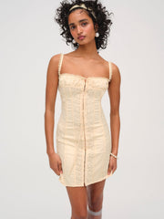 Lucy Lace Mini Dress Buttercream