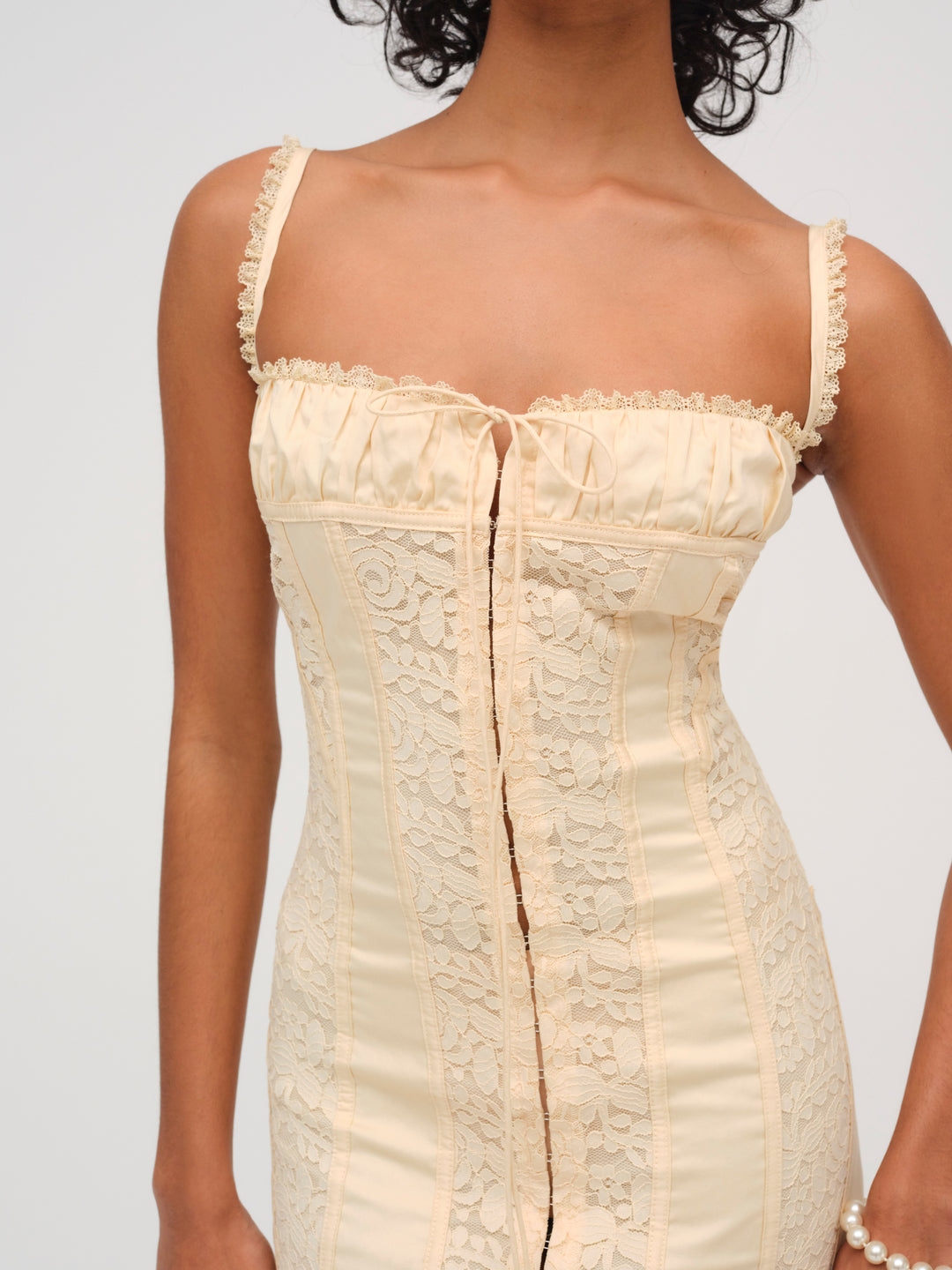 Lucy Lace Mini Dress Buttercream